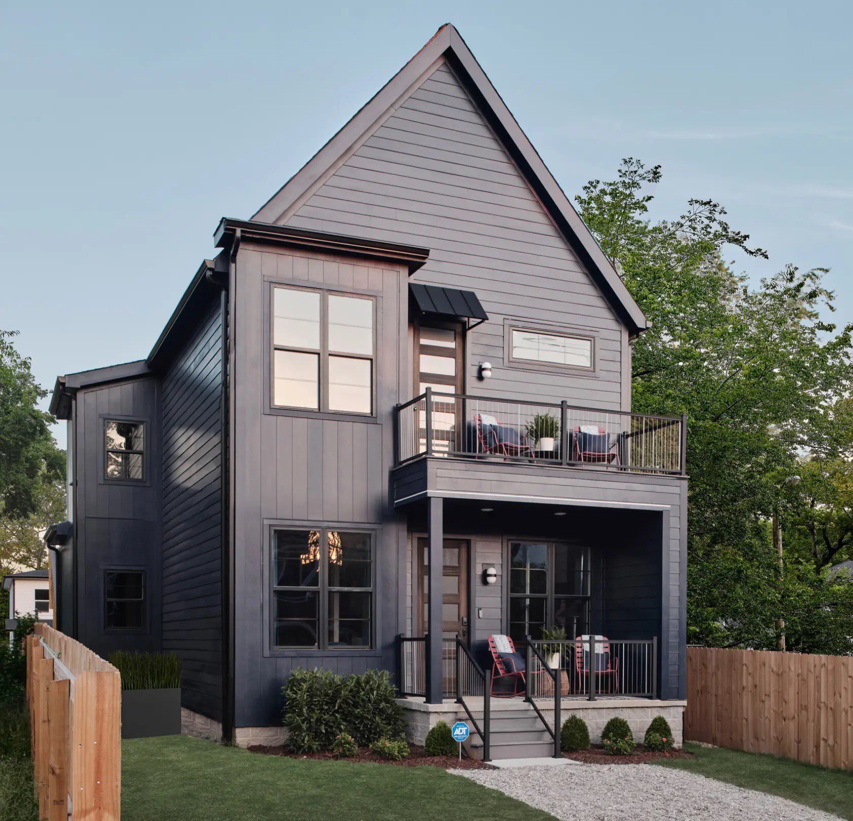 Modern home featuring mixed James Hardie siding styles